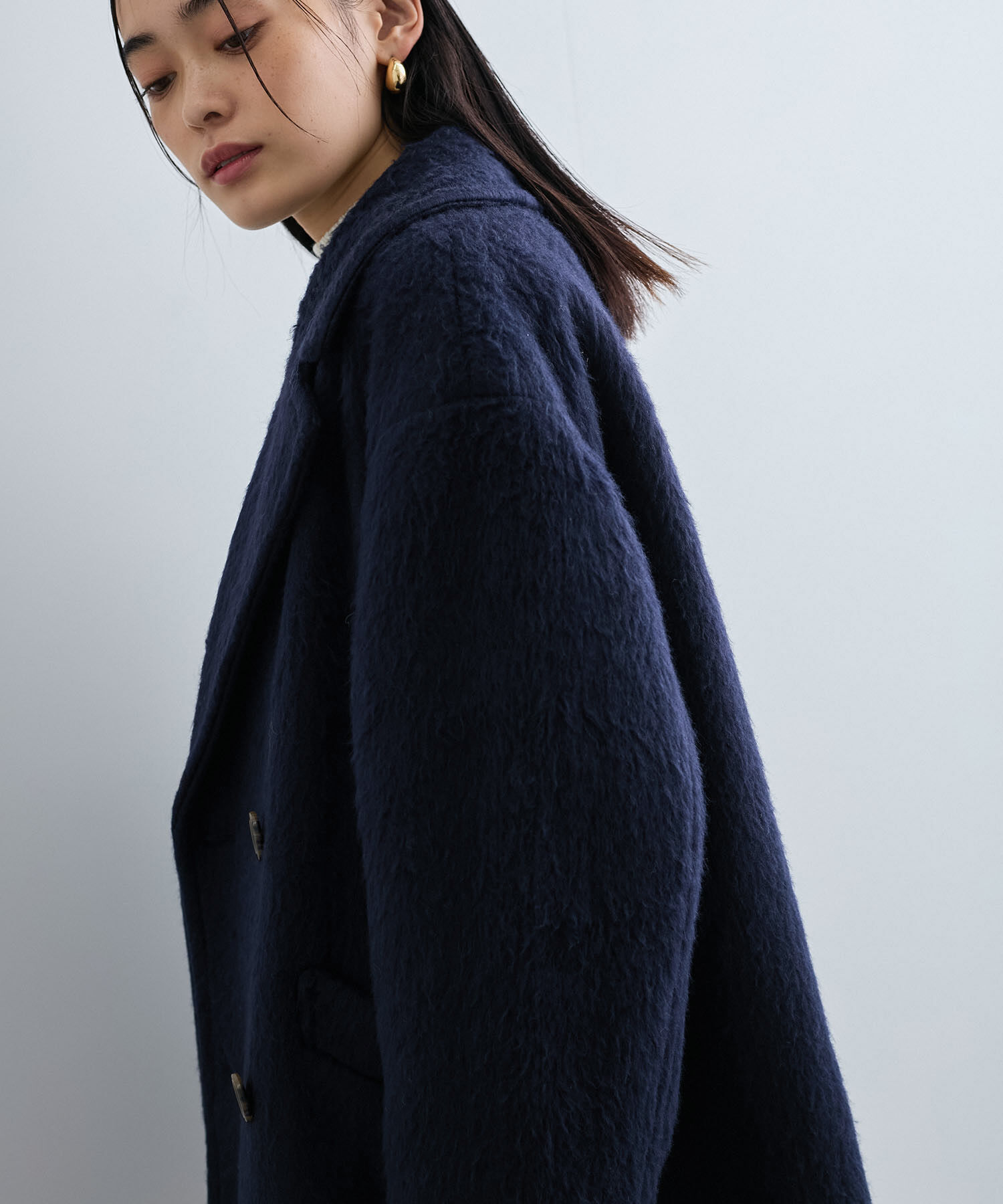 VIS「シャギーミディ丈Pコート」|ピーコート|