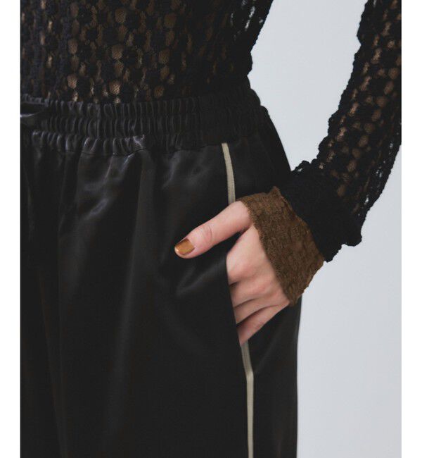 VIS「【WEB/一部店舗限定】配色サイドラインサテンイージーパンツ」|チノ|