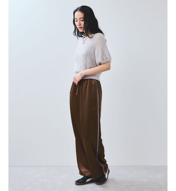 VIS「【WEB/一部店舗限定】配色サイドラインサテンイージーパンツ」|チノ|