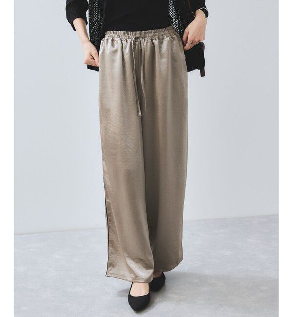 VIS「【WEB/一部店舗限定】配色サイドラインサテンイージーパンツ」|チノ|