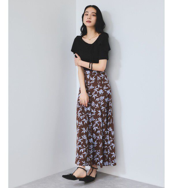 VIS「【WEB限定】【骨格で選べる2タイプ】オフショル風リボン半袖ニット」|ニット・セーター|