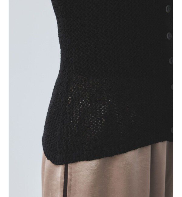 VIS「【WEB/一部店舗限定】配色ラメポロ襟カーディガン/美シルエット」|カーディガン|