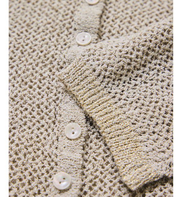 VIS「【WEB/一部店舗限定】配色ラメポロ襟カーディガン/美シルエット」|カーディガン|