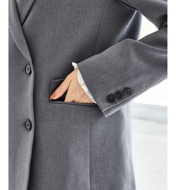 VIS「【美easy】ウーリッシュダブルブレストテーラードジャケット【セットアップ対応/洗える】」|テーラードジャケット|