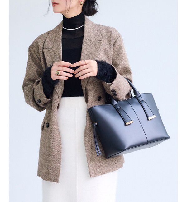 VIS「【復刻/WEB限定】【A4収納】ゴールド金具付きノットトートバッグ/通勤・通学対応」|トートバッグ|