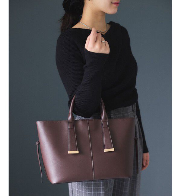 VIS「【復刻/WEB限定】【A4収納】ゴールド金具付きノットトートバッグ/通勤・通学対応」|トートバッグ|ブラウン系(21)