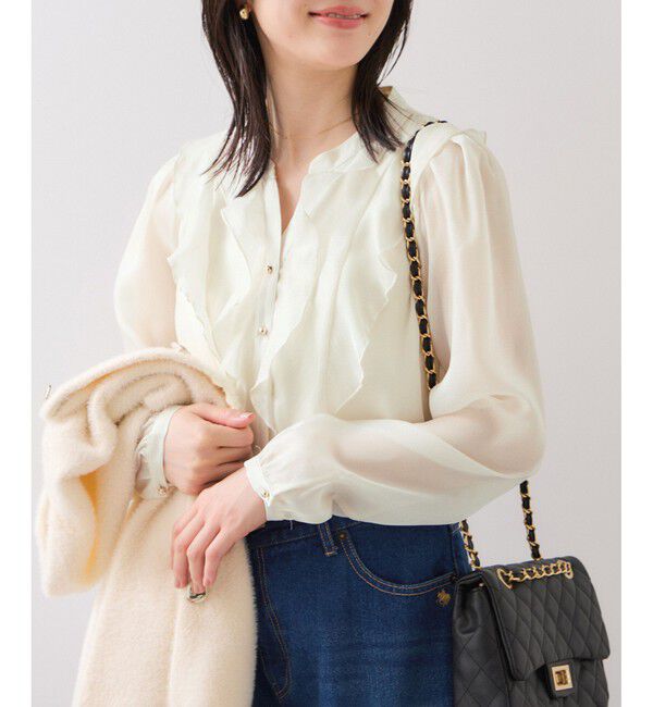 VIS「シアーラッフルブラウス/イージーケア」|シャツ・ブラウス|