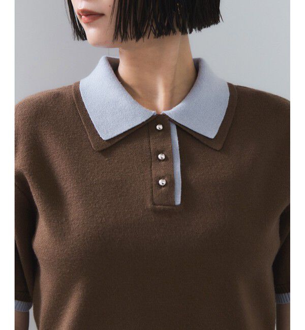 VIS「ダブルカラーポロトップス」|ポロシャツ|