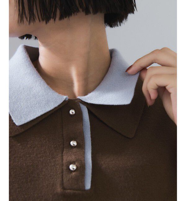 VIS「ダブルカラーポロトップス」|ポロシャツ|