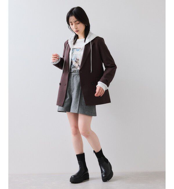 VIS「フード付きクロップドシアーシャツ」|シャツ・ブラウス|