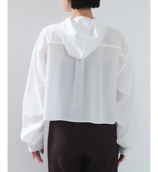 VIS「フード付きクロップドシアーシャツ」|シャツ・ブラウス|