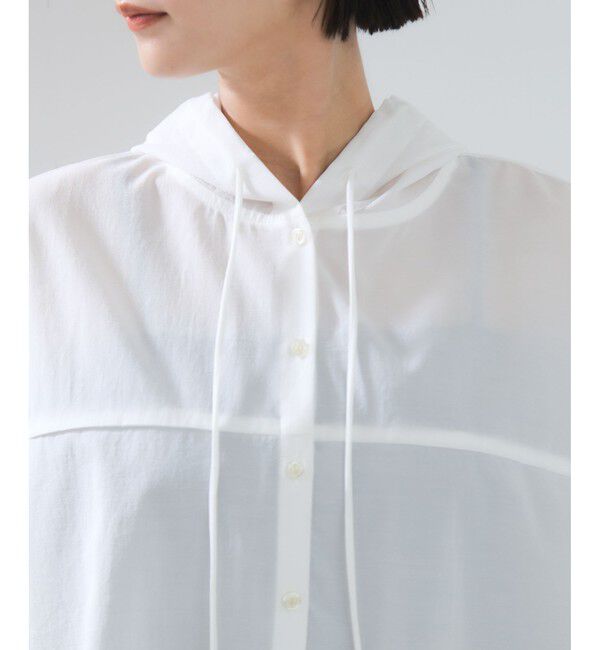 VIS「フード付きクロップドシアーシャツ」|シャツ・ブラウス|