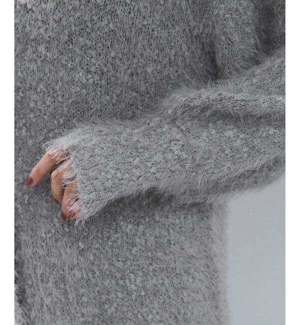 VIS「ポップコーンヤーンラメフェザーニットカーディガン/WEB限定FSサイズ」|カーディガン|