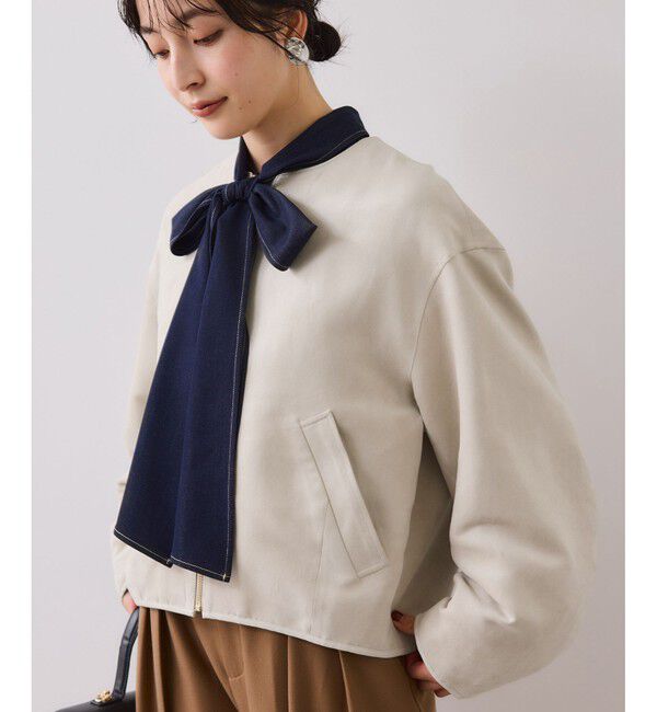 VIS「合皮パイピングキルトアソートブルゾン」|ブルゾン・スタジャン|