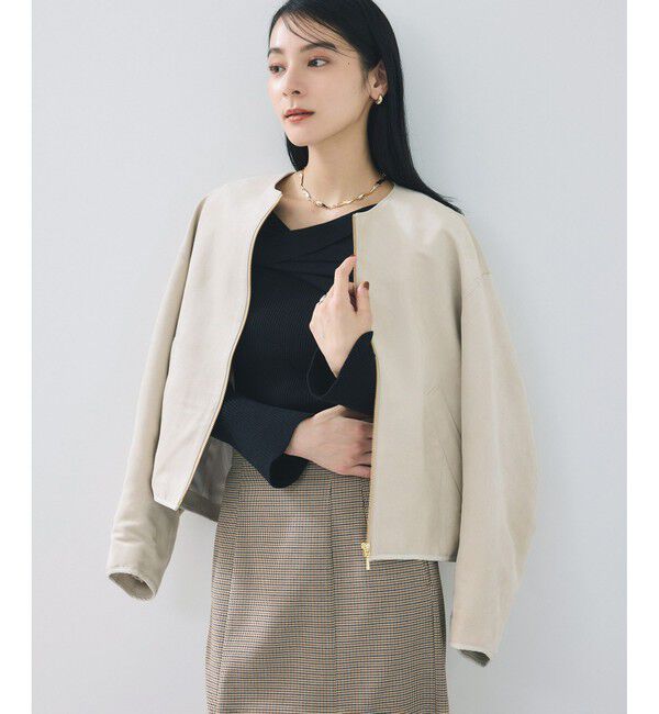 VIS「合皮パイピングキルトアソートブルゾン」|ブルゾン・スタジャン|