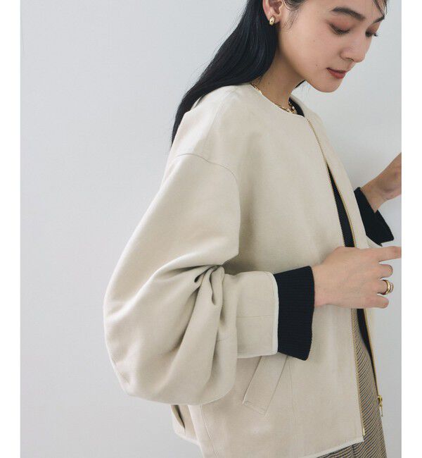 VIS「合皮パイピングキルトアソートブルゾン」|ブルゾン・スタジャン|