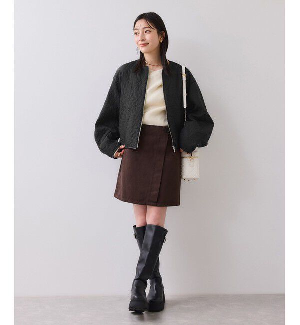 VIS「合皮パイピングキルトアソートブルゾン」|ブルゾン・スタジャン|