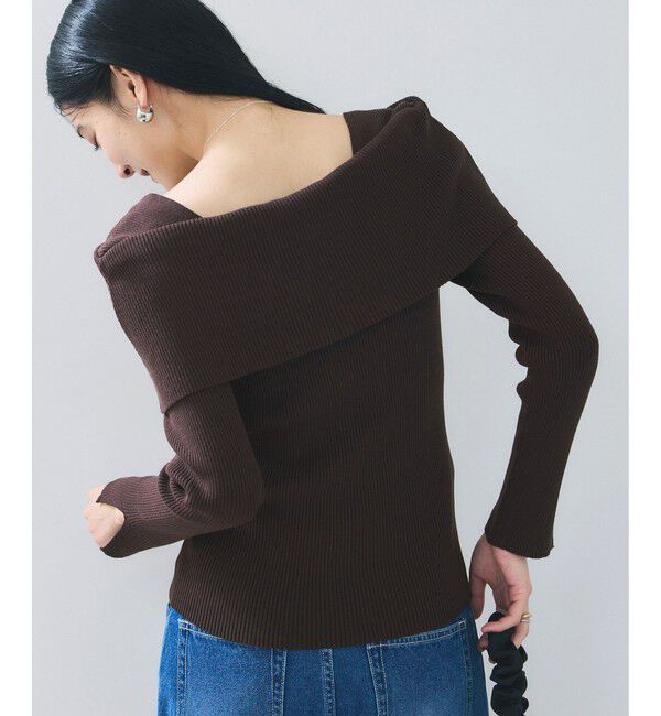 VIS「オフショルダーモチモチリブニット」|ニット・セーター|