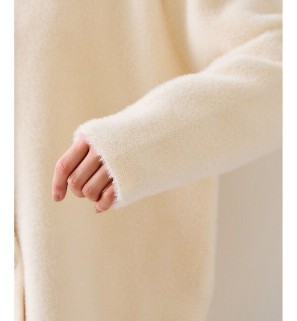 VIS「接結メタルボタンミニフェザーニットコート」|ノーカラージャケット|