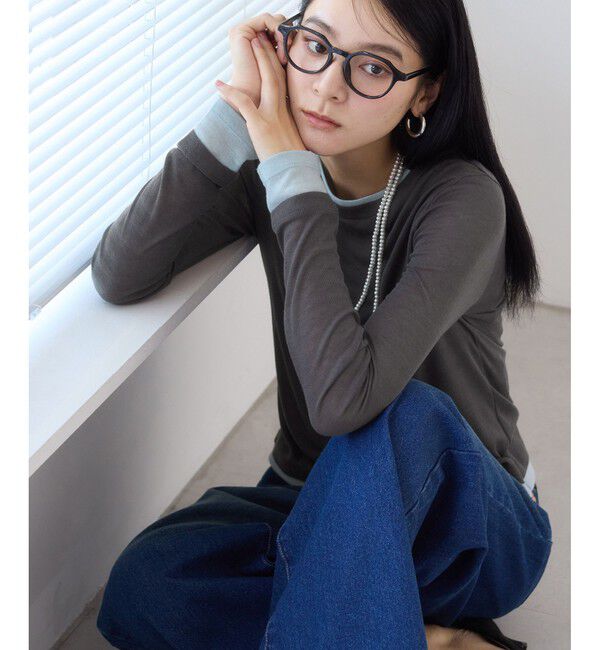 VIS「配色レイヤードシアーロンT」|Tシャツ・カットソー|