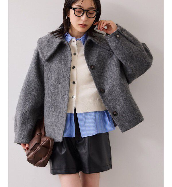 VIS「シャツレイヤード風メタルボタンカーディガン」|カーディガン|