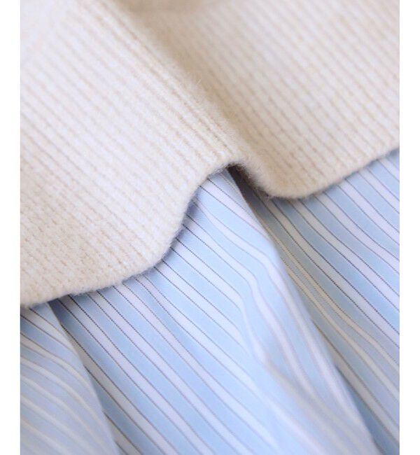 VIS「シャツレイヤード風メタルボタンカーディガン」|カーディガン|