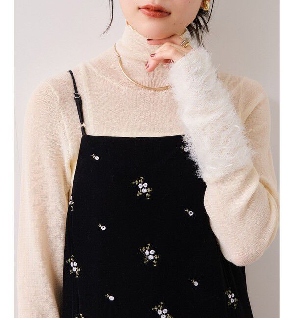 VIS「刺繍アソートベロアキャミワンピース/2WAY」|ワンピース|