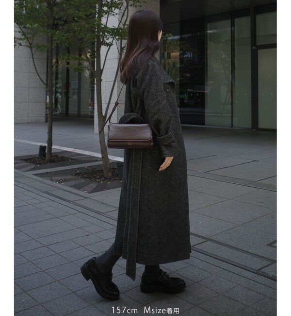 VIS「尾州シャギースタンドカラーロングコート/静電気防止・WEB限定PS・TMサイズ」|その他|