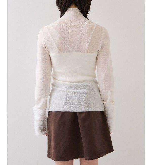 VIS「フェザー切り替えスリーブシアータートルニット」|ニット・セーター|