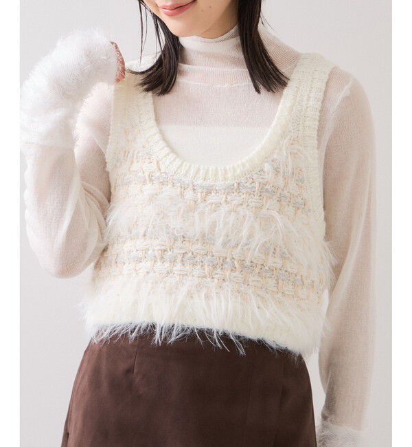 VIS「フェザーツイードニットビスチェ/2WAY」|ベスト・ジレ|