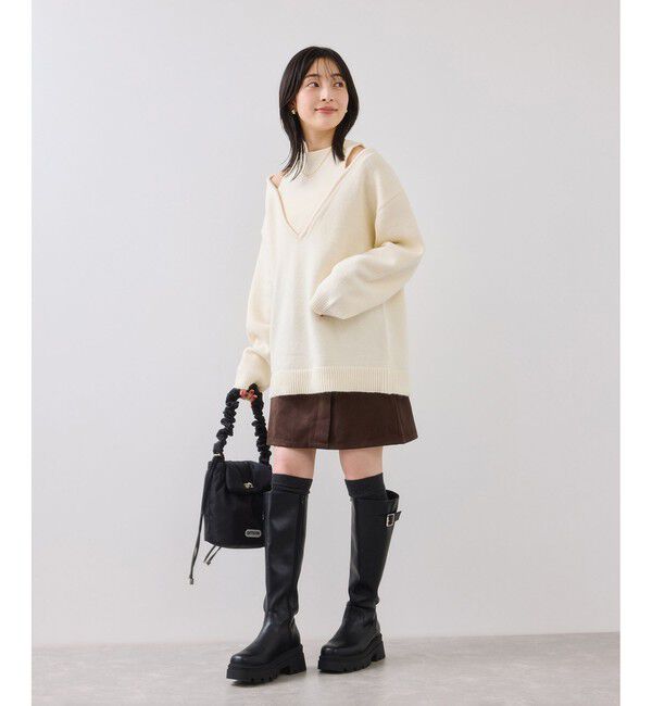 VIS「【WEB限定】アンサンブル風Vネックニット」|ニット・セーター|