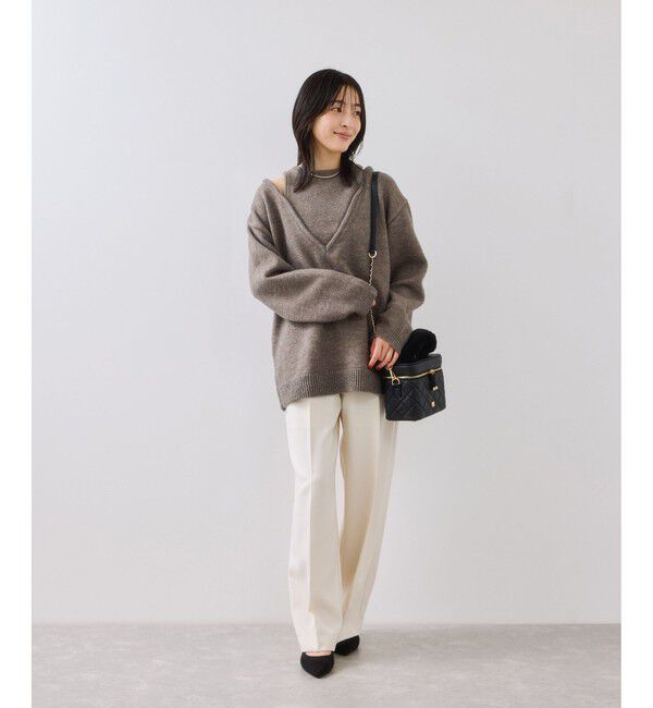 VIS「【WEB限定】アンサンブル風Vネックニット」|ニット・セーター|