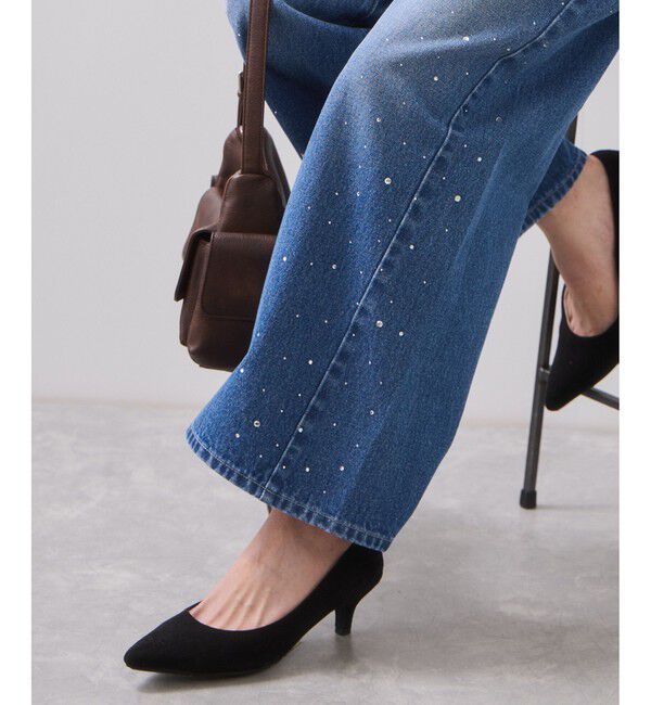 VIS「ビジューデニムパンツ」|デニム|