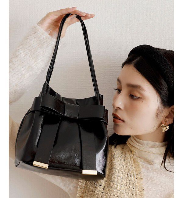 VIS「【復刻/WEB限定】リボンミニトートバッグ」|トートバッグ|ブラック(01)