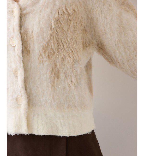 VIS「アート柄ジャガード起毛ニットカーディガン/イージーケア」|カーディガン|