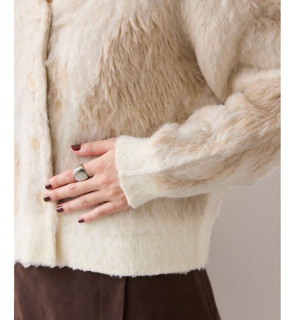 VIS「アート柄ジャガード起毛ニットカーディガン/イージーケア」|カーディガン|