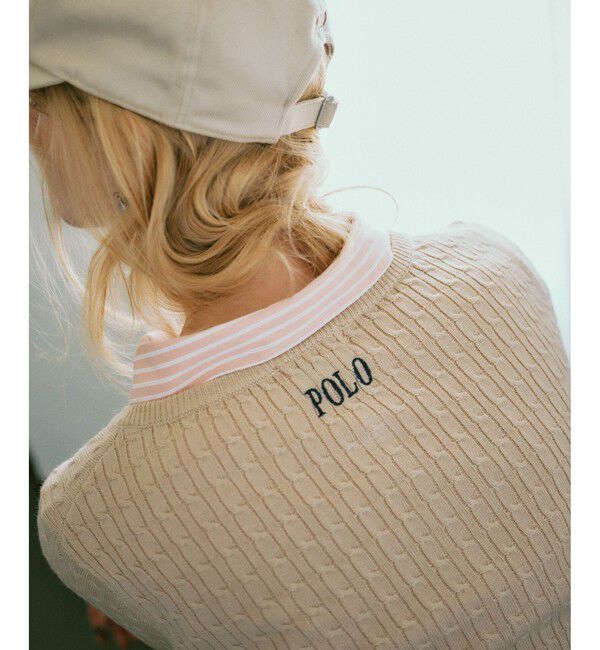 VIS「【POLO BCS】VIS別注ヘンリーネックミニケーブルニットトップス」|ニット・セーター|