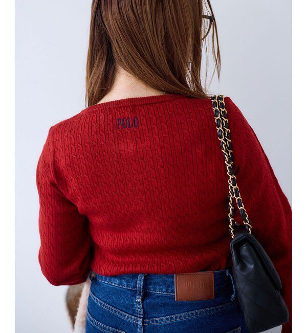 VIS「【POLO BCS】VIS別注ヘンリーネックミニケーブルニットトップス」|ニット・セーター|