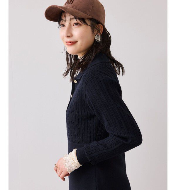 VIS「ポロケーブルモチモチニットワンピース」|ワンピース|