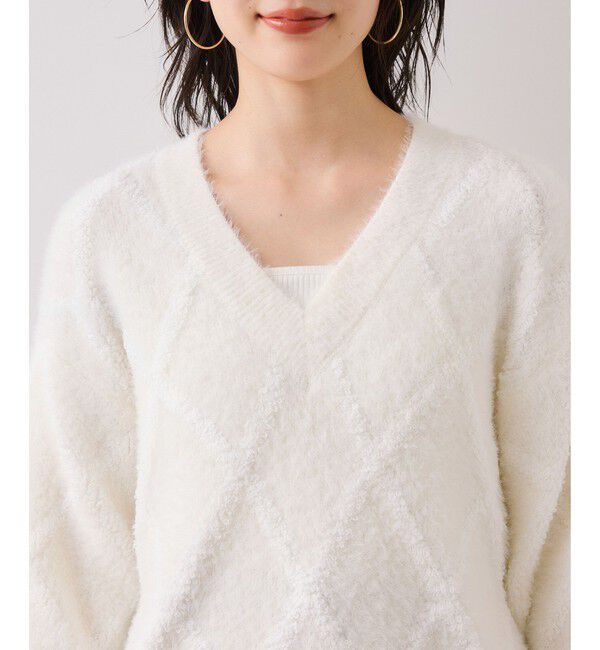 VIS「アーガイルフェザーニット/2WAY・イージーケア」|ニット・セーター|