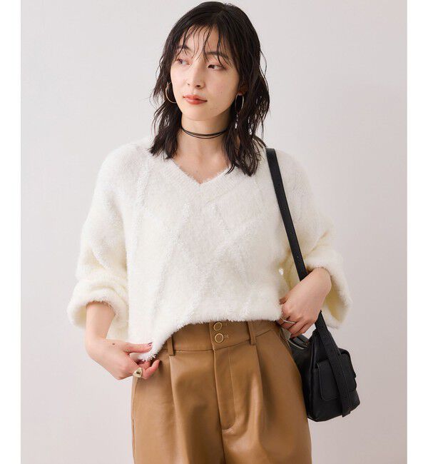 VIS「アーガイルフェザーニット/2WAY・イージーケア」|ニット・セーター|