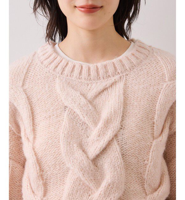 VIS「ケーブルコンパクトニット」|ニット・セーター|
