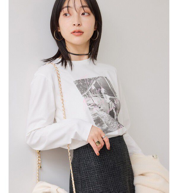 VIS「ロゴ＆フォトアソートプリントロンT」|Tシャツ・カットソー|ホワイト(10)