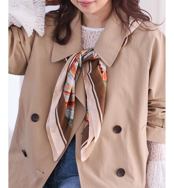 VIS「アソート柄スカーフ 90cm」|バンダナ・スカーフ|ベージュ系(28)
