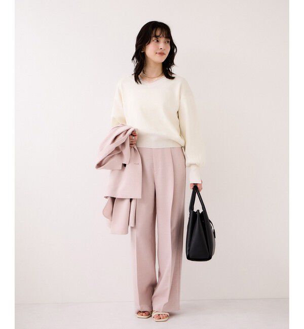 VIS「Vネックレースプルオーバー」|ニット・セーター|