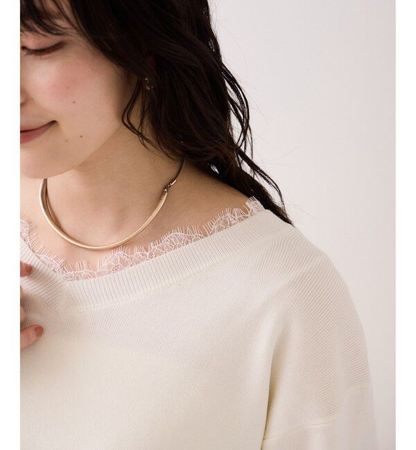 VIS「Vネックレースプルオーバー」|ニット・セーター|