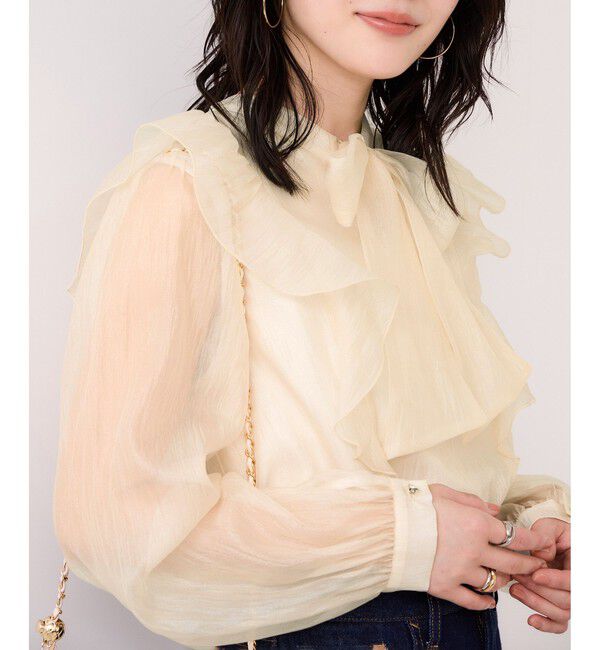 VIS「シャイニーボウタイ長袖ブラウス/イージーケア・2WAY」|シャツ・ブラウス|