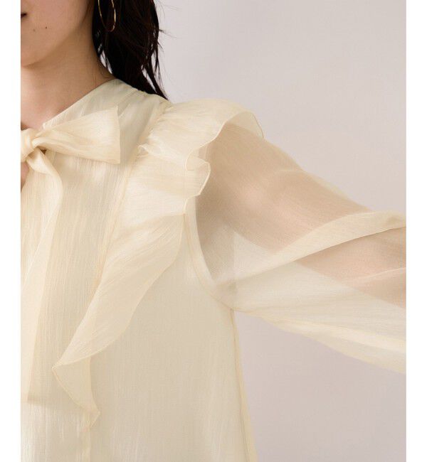 VIS「シャイニーボウタイ長袖ブラウス/イージーケア・2WAY」|シャツ・ブラウス|