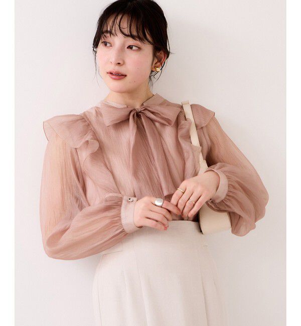VIS「シャイニーボウタイ長袖ブラウス/イージーケア・2WAY」|シャツ・ブラウス|