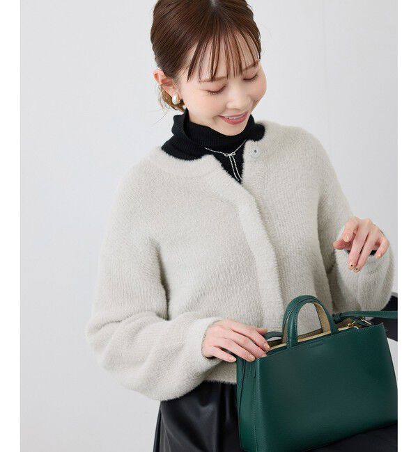 Rope&rsquo;Picnic「fluffy knitフラッフィーニット/ふわふわMIXフェザーニットカーディガン/洗濯機OK」|カーディガン|